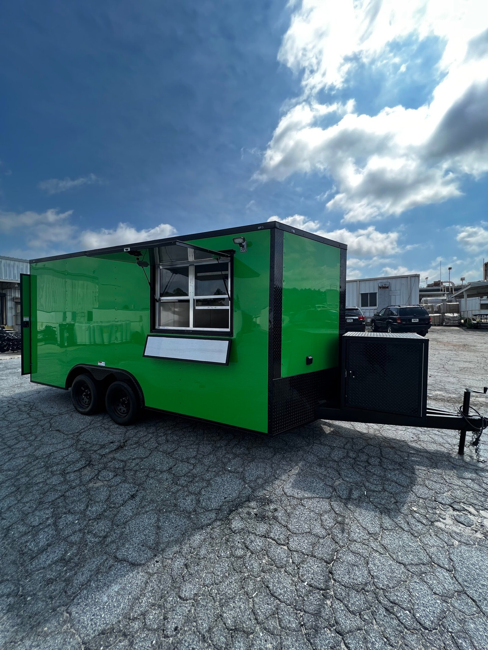 Fast Cargo Green 8.5x16 Blackout Concession Trailers for Sale